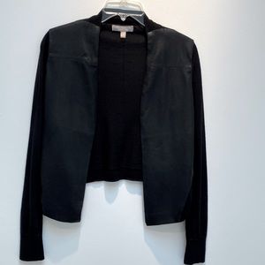 Banana Republic wool and faux leather cardigan
